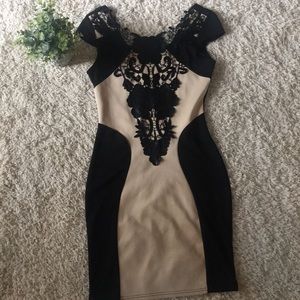 Black & tan dress